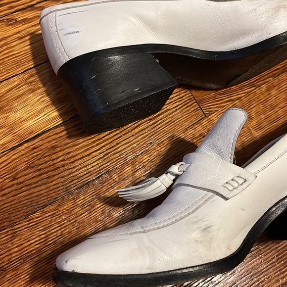 Suzanne Rae White Leather Loafers - Picture 5 of 7